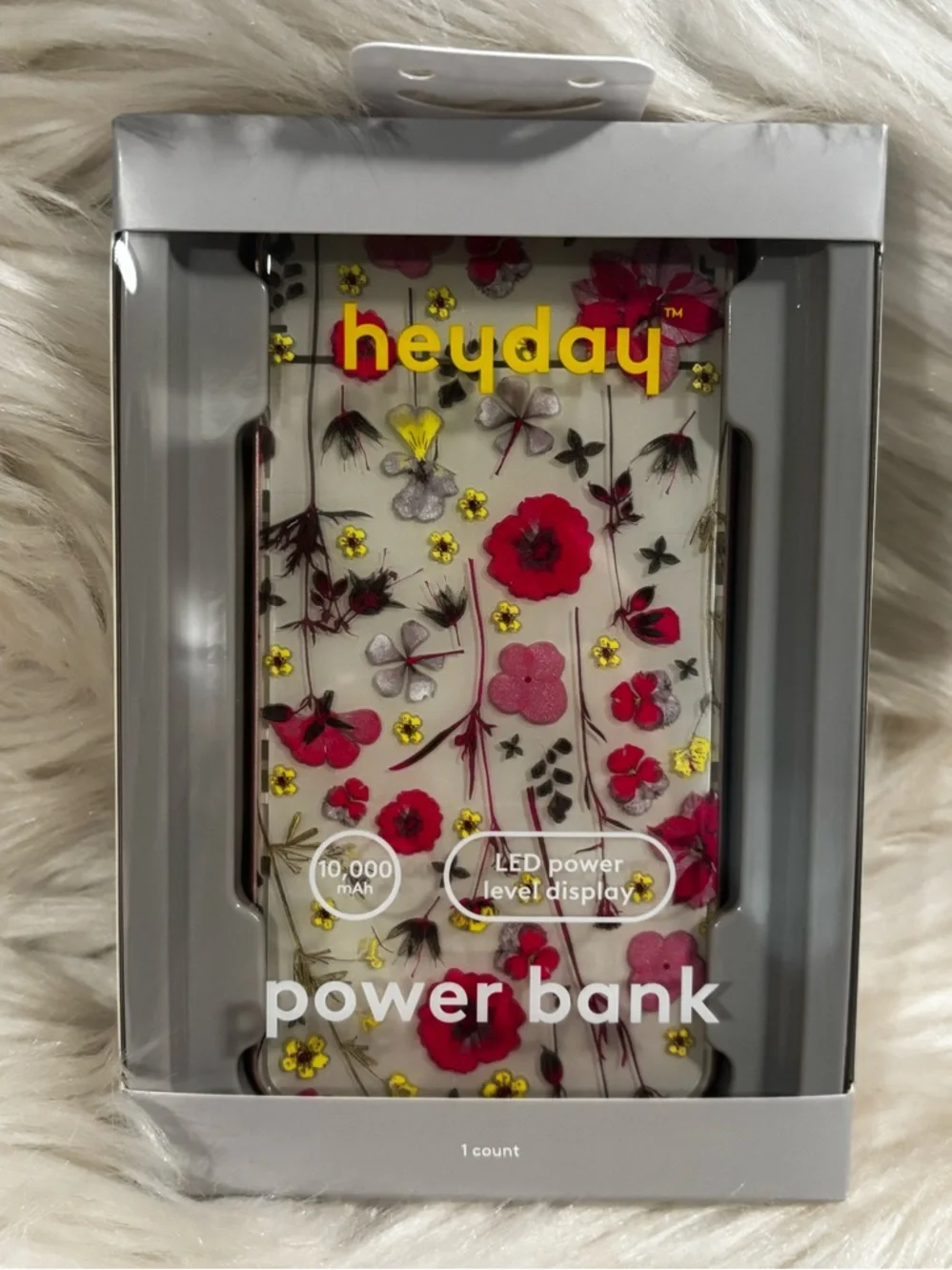 10000mAh Power Bank - heyday™ Multi Floral: Dual Device Charging, USB Cable Incl